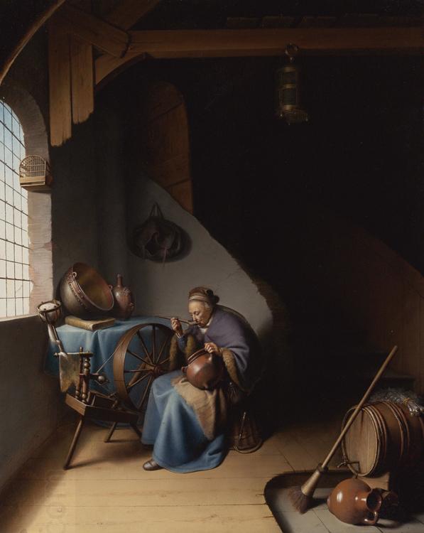 Gerrit Dou An Interior with a Woman eating Porridge (mk33) China oil painting art